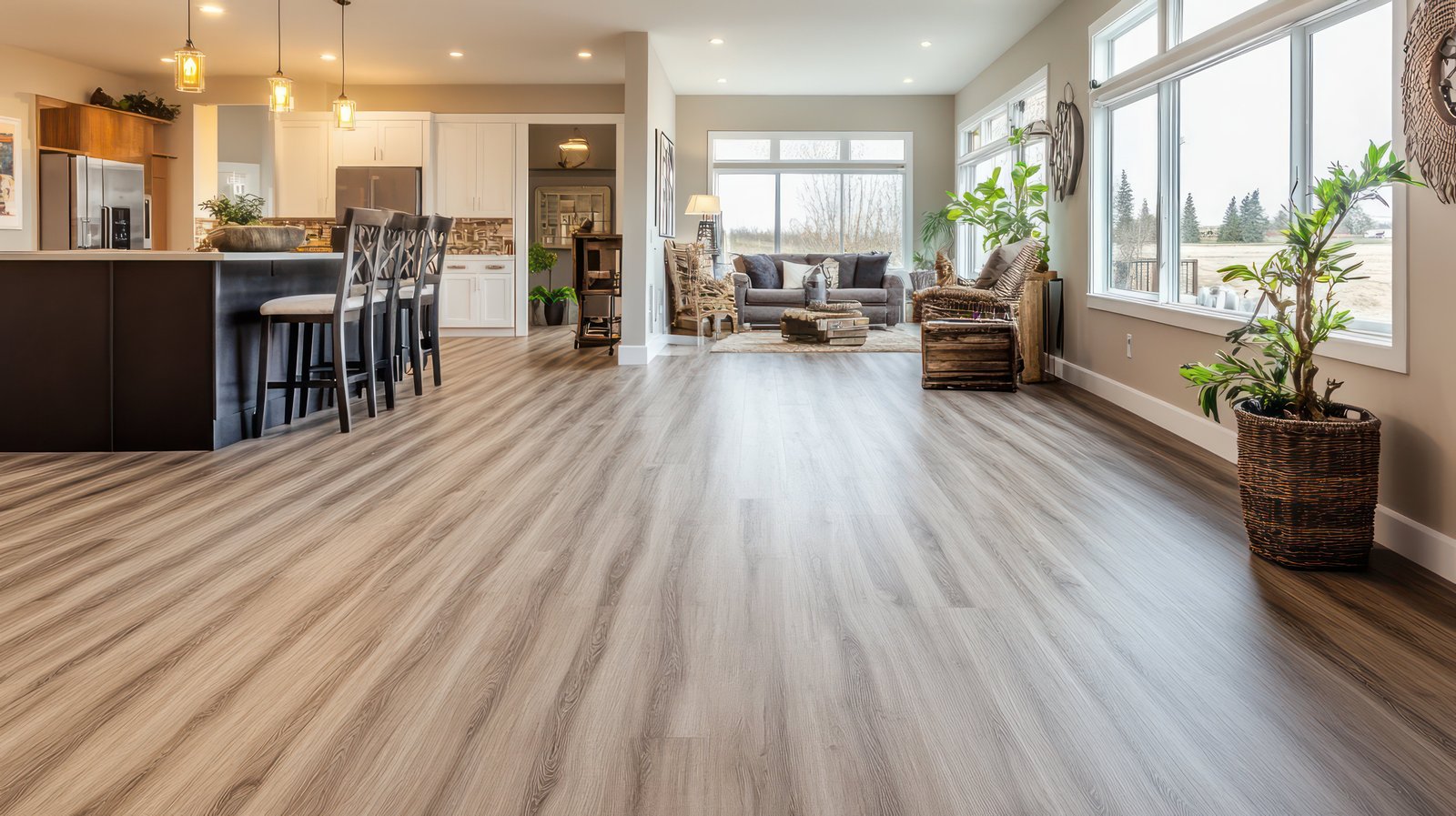Clean Living Room Hardwood Floor