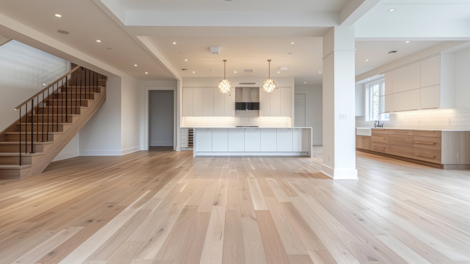 Contemporary Kitchen & Living Room